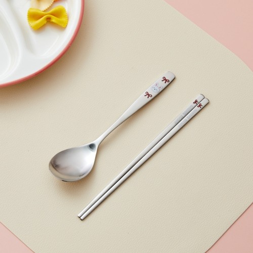 안전한 스텐304 수저세트_리본래빗_스푼앤셰프_KI0725001