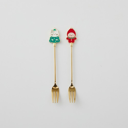 크리스마스 밀크캣 스크래빗 티포크 2P SET_KT9124002