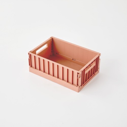 튼튼 똑딱조립 폴딩바스켓 S 21.3x14.5x8.3cm 브릭오렌지_BT0823003
