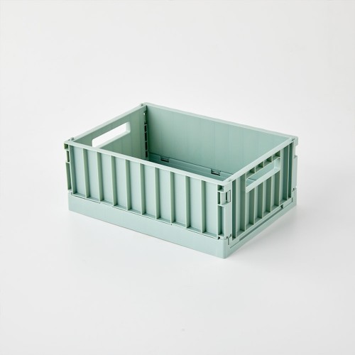 튼튼 똑딱조립 폴딩바스켓 M 29.5x21.2x11.8cm 소프트그린_BT0823007