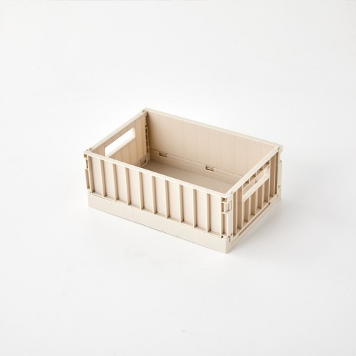 튼튼 똑딱조립 폴딩바스켓 S 21.3x14.5x8.3cm 크림베이지_BT0823001