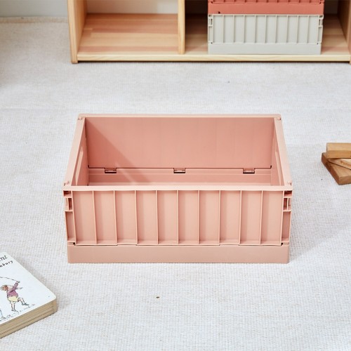 튼튼 똑딱조립 폴딩바스켓 M 29.5x21.2x11.8cm 애프리콧_BT0823006