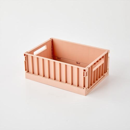 튼튼 똑딱조립 폴딩바스켓 M 29.5x21.2x11.8cm 애프리콧_BT0823006