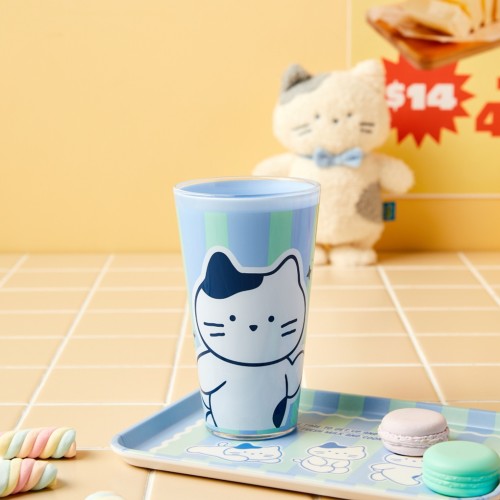 플라스틱 밀크캣 컵 600ML 블루_KT1124011