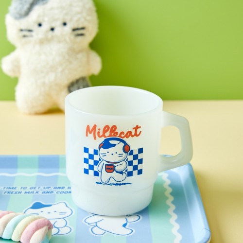 두둠칫 밀크캣 밀크글라스 머그컵 230ML_KT2124008