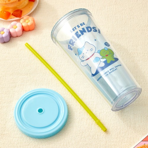밀크캣 프렌즈 빨대텀블러 620ml 블루_KT1124001