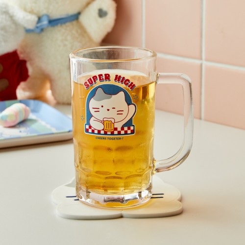 두둠칫 밀크캣 유리 하이볼잔 380ML_KT2124005