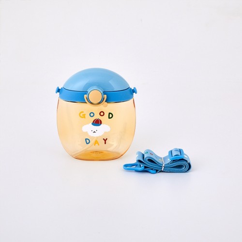 애니멀힐즈 트라이탄 빨대 스트랩 납작물병(꾸러기비숑)_550ML_KI0524006