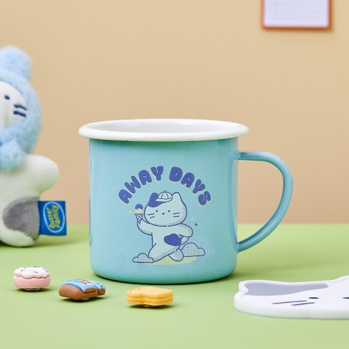 큐티뽀짝 밀크캣 법랑컵 380ML 민트_KT4123004