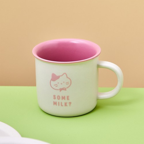 코지윈터 밀크캣 도자기 머그컵 310ML 크림_KT0123004