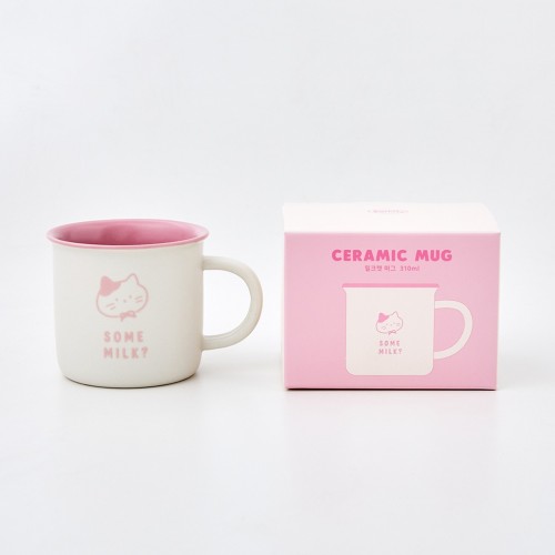 코지윈터 밀크캣 도자기 머그컵 310ML 크림_KT0123004