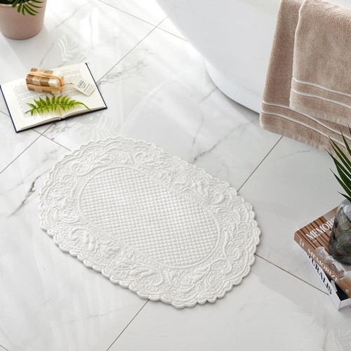 라피니라 면퀼팅 오벌발매트 IVORY 45x65_BG2024029