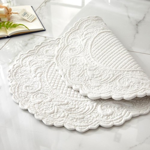 라피니라 면퀼팅 오벌발매트 IVORY 45x65_BG2024029
