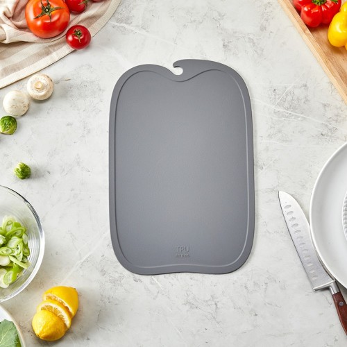 칼집이 잘 나지 않는 애플 TPU 도마 L 37x25CM 그레이_CK1823005