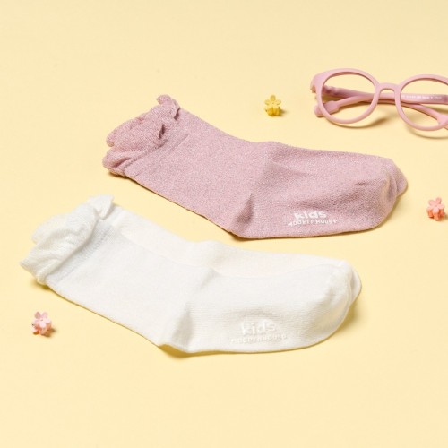 반짝반짝 글리터 양말 2P SET 4-7Y 아이보리 핑크_CZ8125023
