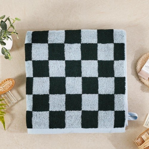 빅 체커보드 바스타월 MINT BLUE 70X140cm 460g_BG0124073