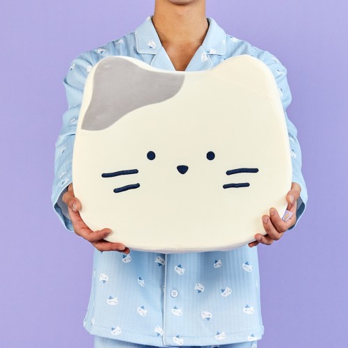찰떡쫀득 밀크캣 메모리폼 형태 방석 그레이_FB0123005