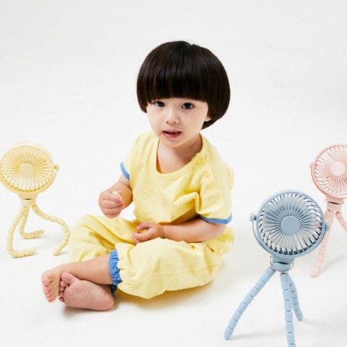 안전하고 고정이 잘되는 휴대용 무선 유모차 선풍기 블루_LT0723005