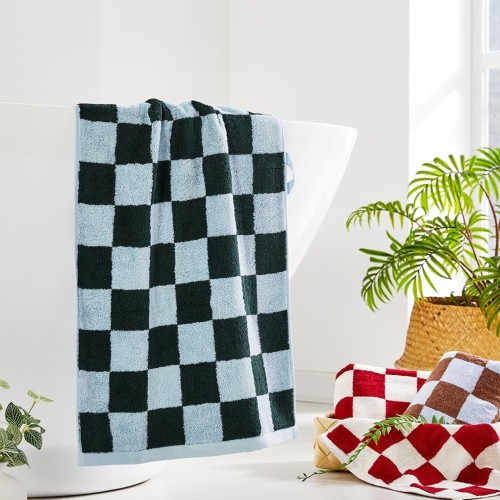 빅 체커보드 세면타월 MINT BLUE 40X80cm 190g_BG0124072