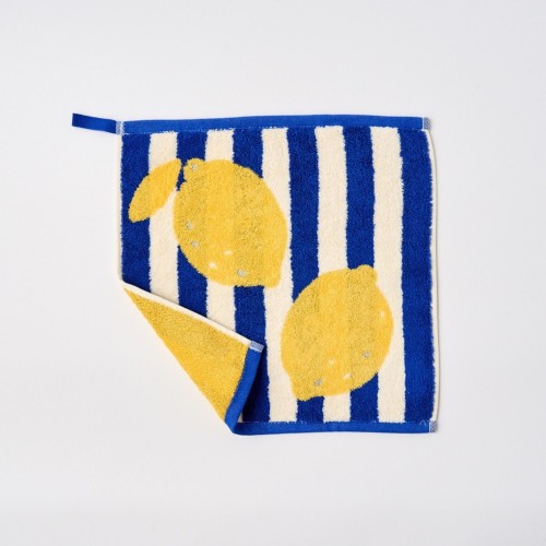 스트라이프 라임 핸드타월 BLUE 34X34cm 65g_BG0125040