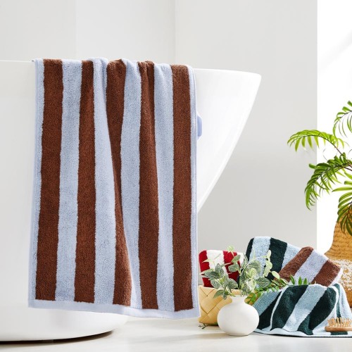 볼드 스트라이프 세면타월 BROWN 40X80cm 190g_BG0124065