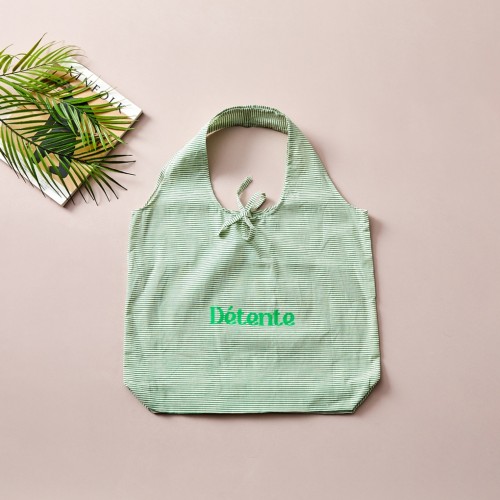 마켓토트 데일리 코튼 스트라이프 백 그린_FS0624027