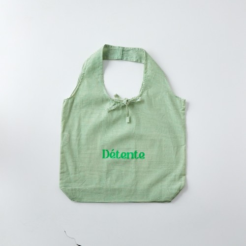 마켓토트 데일리 코튼 스트라이프 백 그린_FS0624027