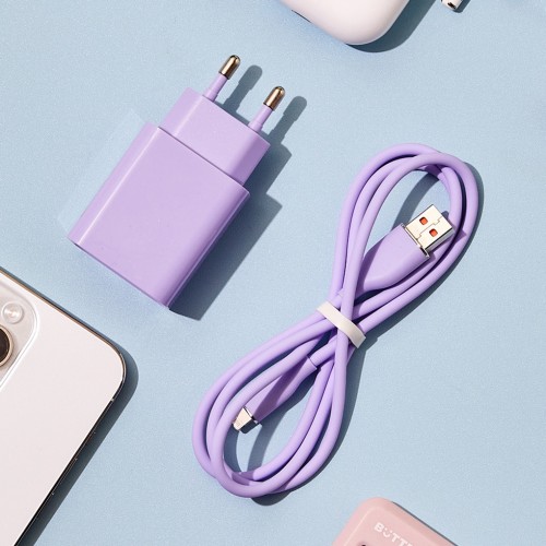 컬러 USB 케이블 8 PIN 라벤더_FT0124004