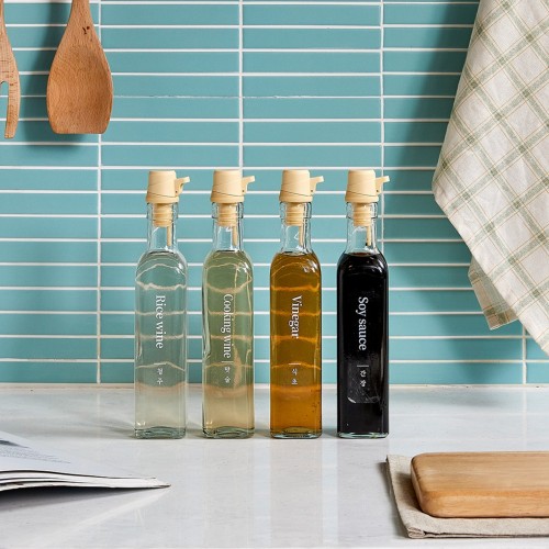 밀폐가 잘되는 깔끔오일병 4P세트 250ml(스티커포함)_KC0723010