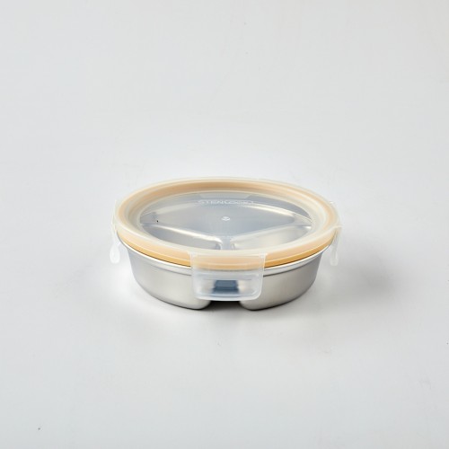 뉴강력밀폐 스텐락 3칸나눔 350ML 옐로우 KC0623010