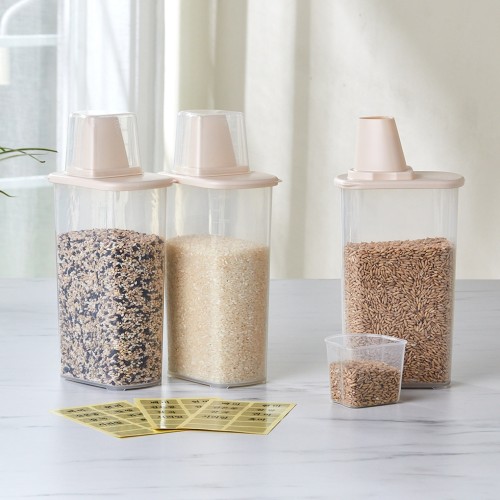 깔끔 도어포켓 잡곡용기 1500ML 3개세트(스티커포함)_KC0422034