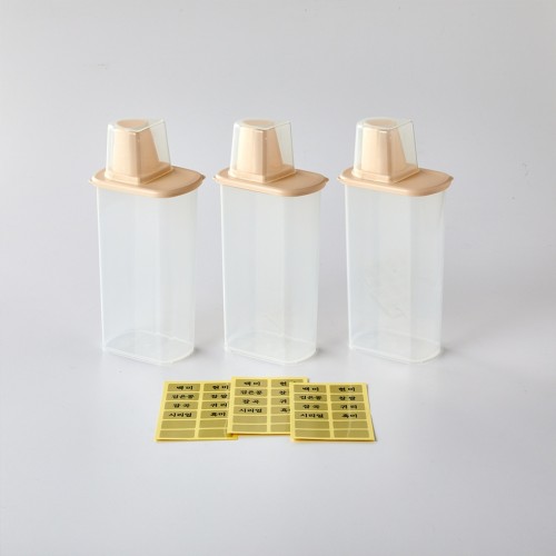 깔끔 도어포켓 잡곡용기 1500ML 3개세트(스티커포함)_KC0422034