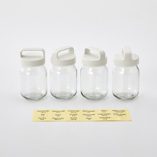 핸들 심플양념병 4P세트 500ml(스티커포함)_KC0722020
