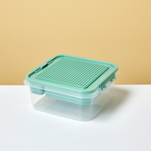 분류편한 뚜껑활용 블록정리함 26x24.5x11.2cm 그린_KL0524007
