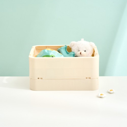 깔끔 폴딩바스켓 S 바닐라크림 (18.8x13.8x9.5cm)_KL0625002