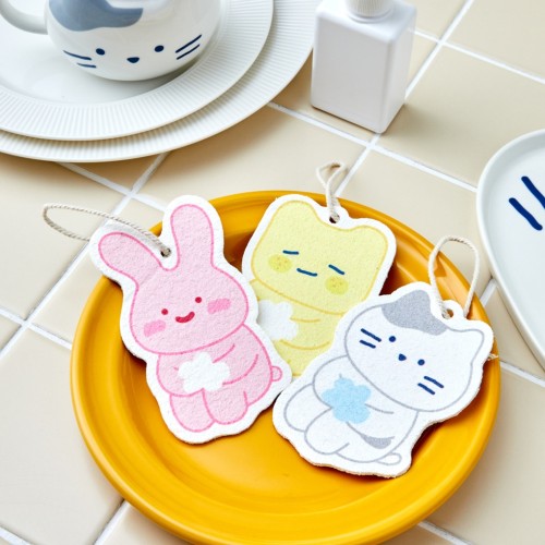밀크캣 스크래빗 버터군 펄프 수세미 3P SET_KT5124005