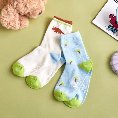 디노팜 네온 양말 2P SET 4-7Y 아이보리 블루_CZ8125026
