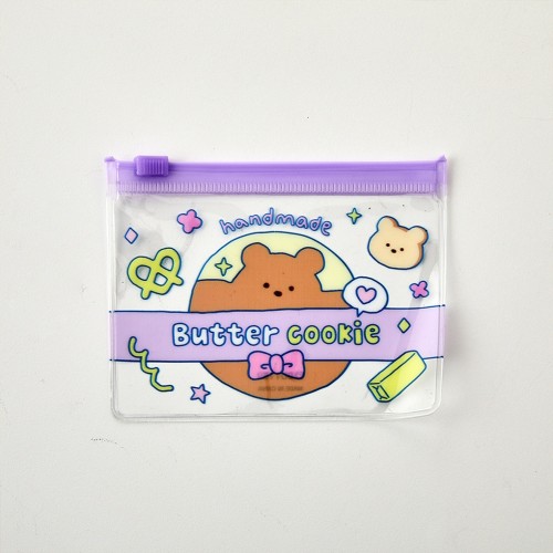 클리어 버터곰 PVC 파우치 버터쿠키_FA2024018