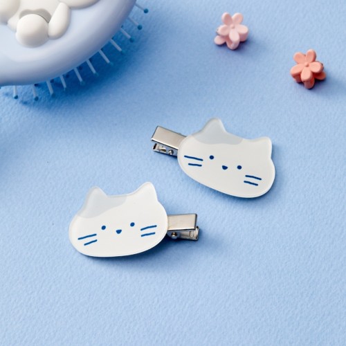 귀염뽀짝 밀크캣 헤어집게 2P 화이트_FA2424057