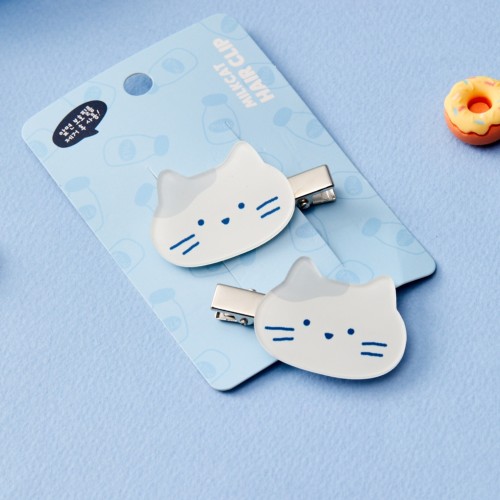 귀염뽀짝 밀크캣 헤어집게 2P 화이트_FA2424057