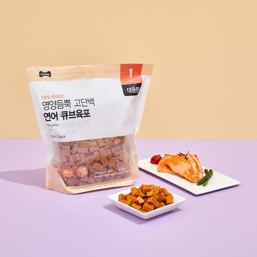 펫본) 대용량 큐브육포 연어 1kg_PT1222008
