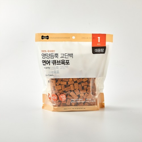 펫본) 대용량 큐브육포 연어 1kg_PT1222008