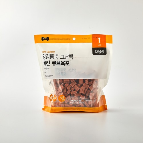 펫본) 대용량 큐브육포 치킨 1kg_PT1222009