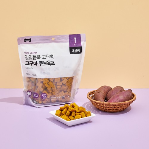 펫본) 대용량 큐브육포 고구마 1kg_PT1222011