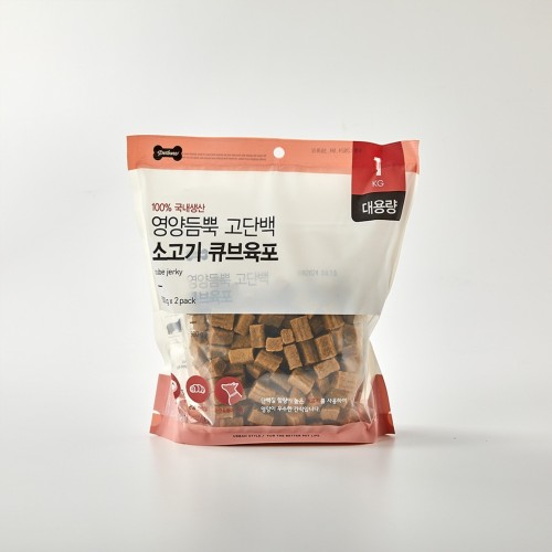펫본) 대용량 큐브육포 소고기 1kg_PT1222010