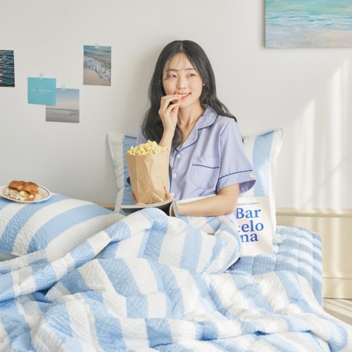 ON 팝핑 시어서커 퀸 차렵이불 200*220 블루스트라이프_CV0225080