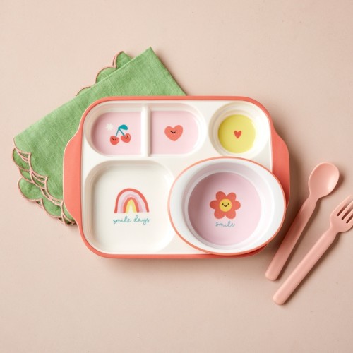 스마일하트 멜라민 나눔식판 볼 2P 세트_KI0125002