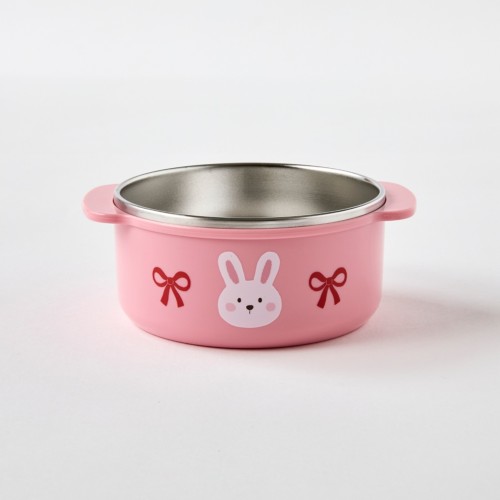 이중스텐 깊은대접 (논슬립)_14.8CM_리본래빗_이팬시_KI0325004