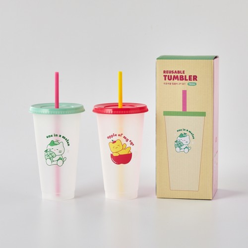 스윗스윗 밀크캣 버터군 리유저블 텀블러 700ml 2P SET_KT1124003