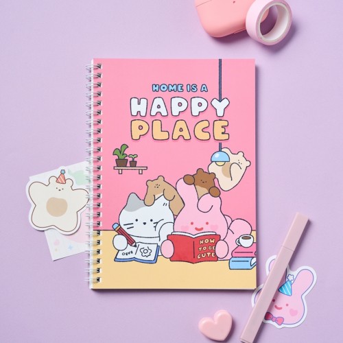 몽글몽글 밀크캣 스크래빗 버터곰 A5노트 HAPPY PLACE_FM0125001